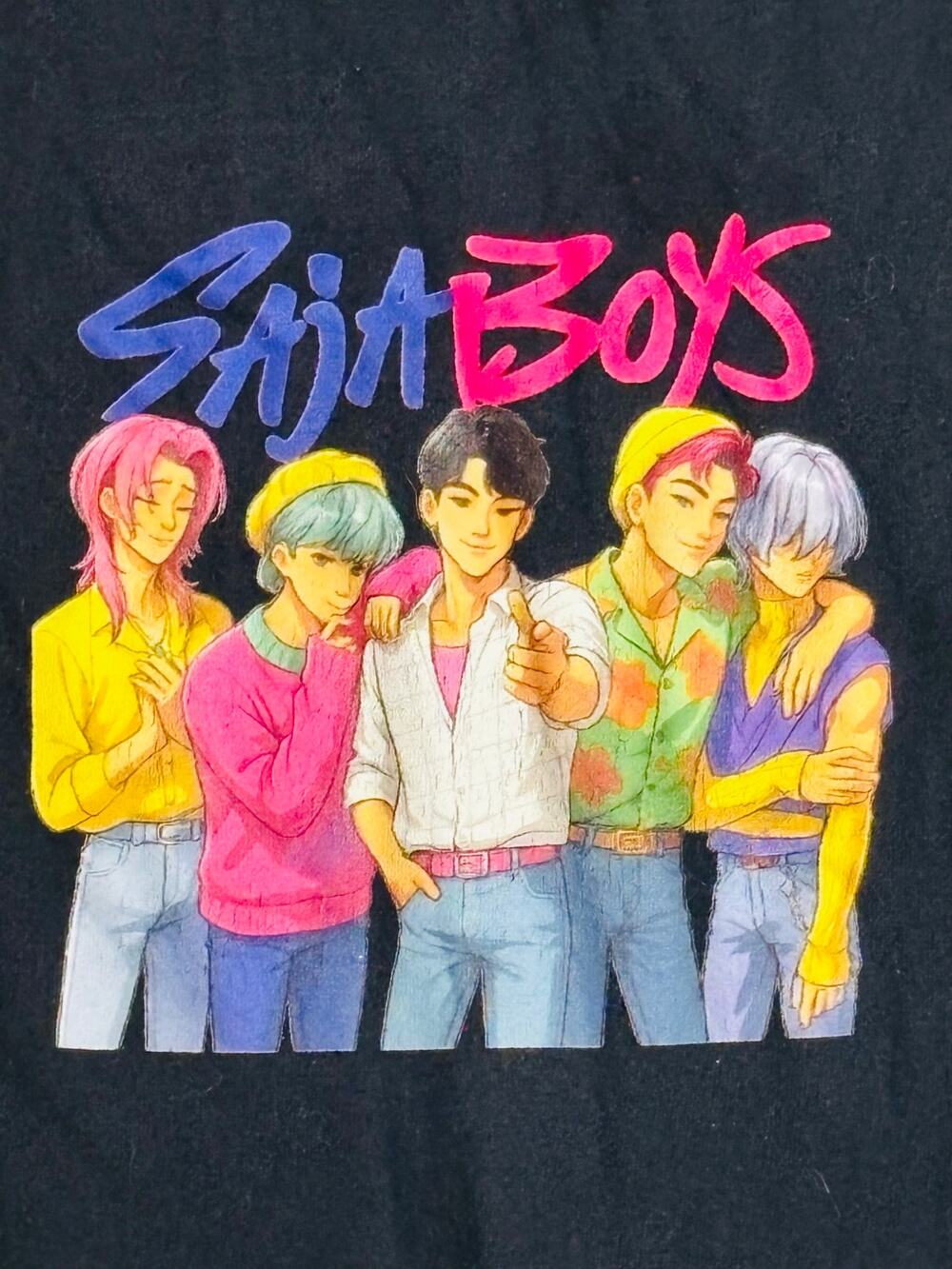 KPop Demon Hunters Saja Boys SK8BOYS Graphic T Shirt Kids Large Black K-Pop